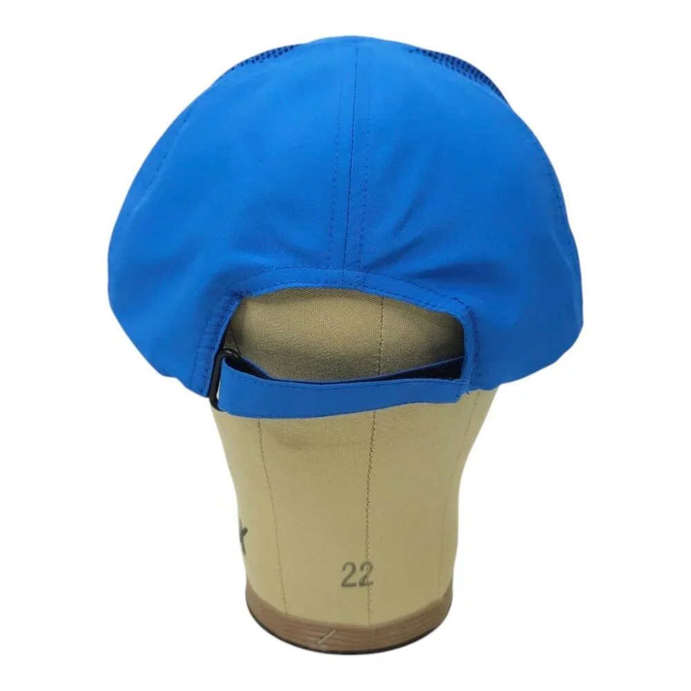EcoElectrica Side Mesh Strapback Cap Embroidered Logo Trucker Baseball Hat Blue